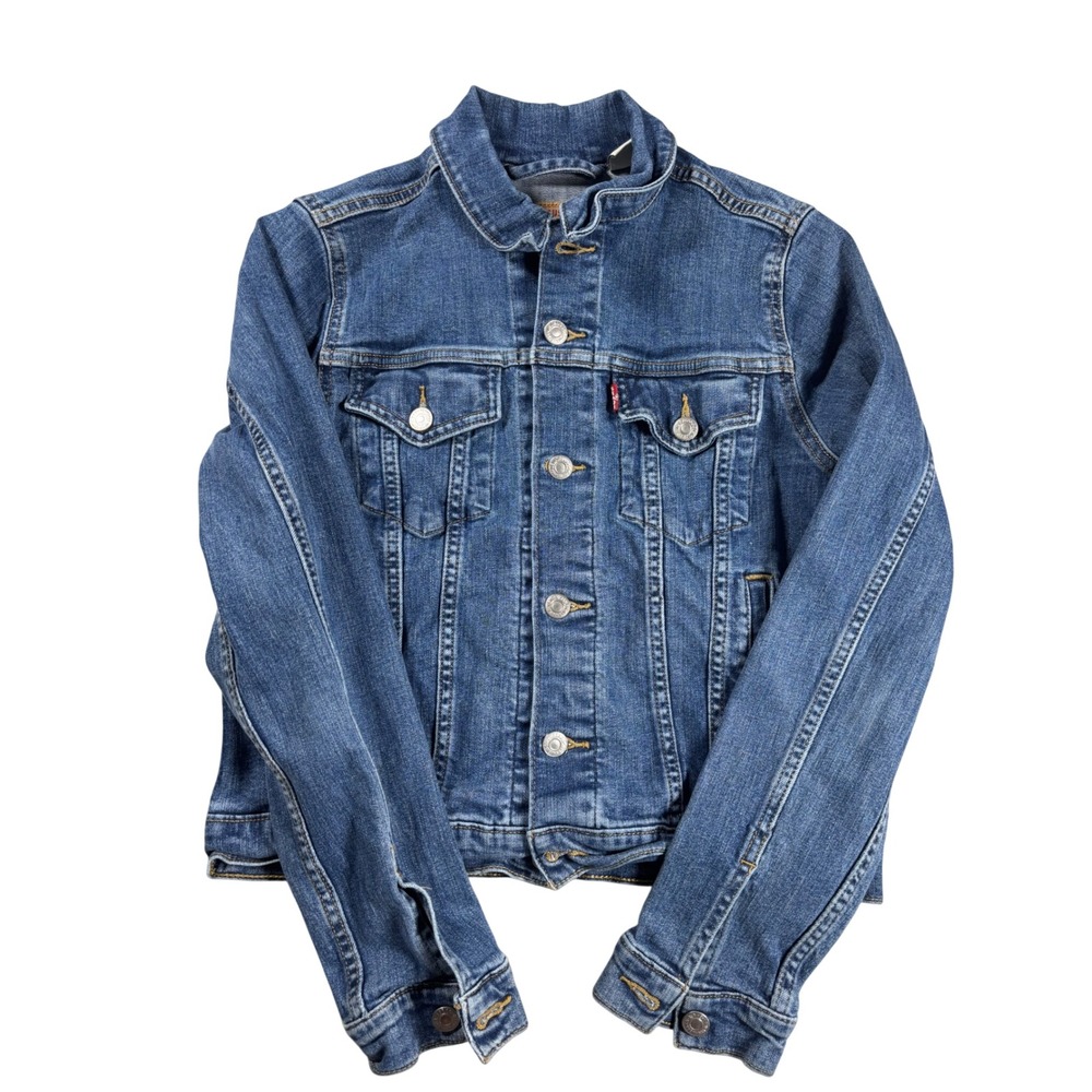 Levis Womens Medium Wash Denim Trucker Jacket Size M Blue Jean Jacket
